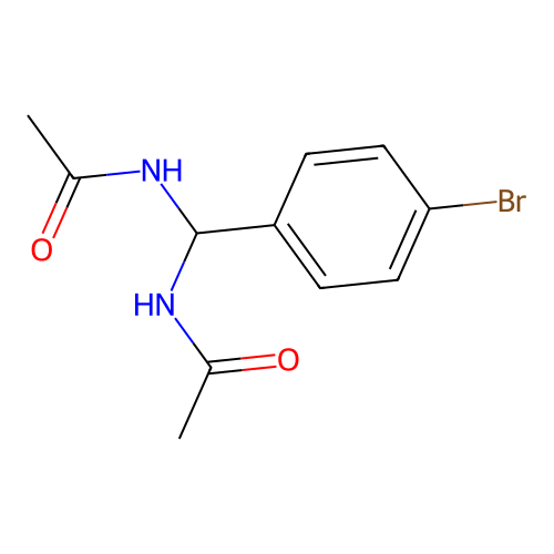 N-[(acetylamino)(4-bromophenyl)methyl]acetamide structure