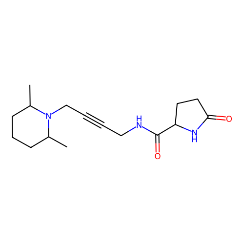 (S)-N-(4-(2,6-Dimethyl-1-piperidinyl)-2-butynyl)-5-oxo-2-pyrrolidinecarboxamide structure
