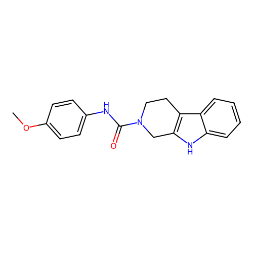 N-(4-methoxyphenyl)-1,3,4,9-tetrahydro-2H-beta-carboline-2-carboxamide structure