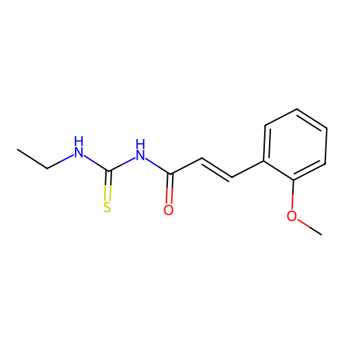 N-ethyl-N'-[3-(2-methoxyphenyl)acryloyl]thiourea structure