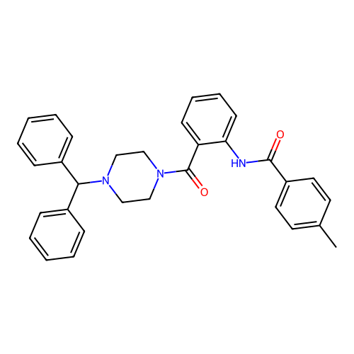 N-(2-{[4-(diphenylmethyl)piperazin-1-yl]carbonyl}phenyl)-4-methylbenzamide structure