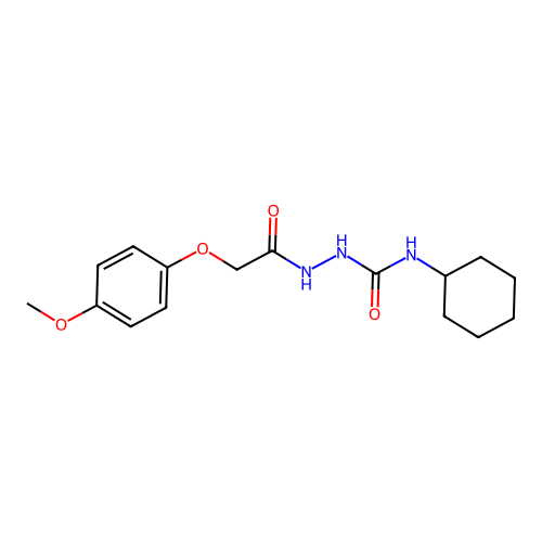 1-Cyclohexyl-3-[[2-(4-methoxyphenoxy)acetyl]amino]urea structure