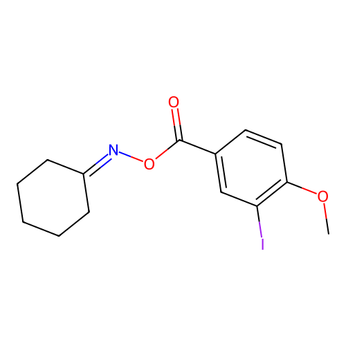 [(Cyclohexylideneamino)oxy](3-iodo-4-methoxyphenyl)methanone structure