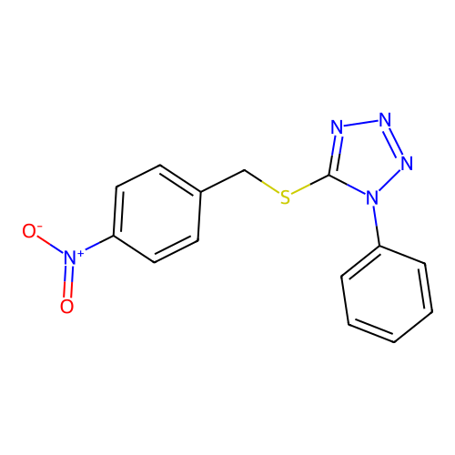 1H-Tetrazole, 5-[[(4-nitrophenyl)methyl]thio]-1-phenyl- structure