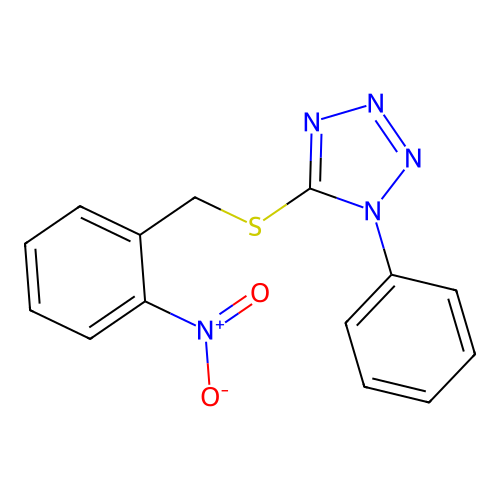5-[(2-Nitrophenyl)methylsulfanyl]-1-phenyltetrazole structure