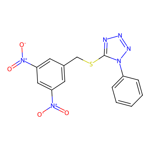 1H-Tetrazole, 5-[[(3,5-dinitrophenyl)methyl]thio]-1-phenyl- structure