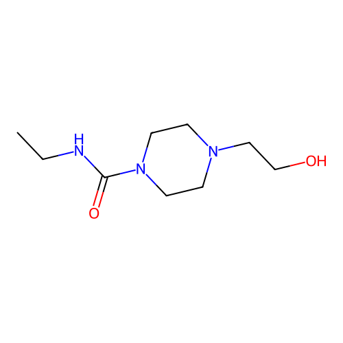 N-ethyl-4-(2-hydroxyethyl)piperazine-1-carboxamide structure