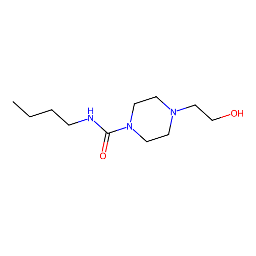 N-butyl-4-(2-hydroxyethyl)piperazine-1-carboxamide structure
