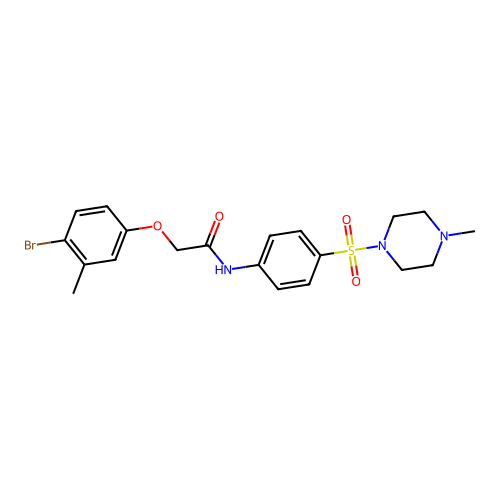 2-(4-bromo-3-methylphenoxy)-N-(4-((4-methylpiperazin-1-yl)sulfonyl)phenyl)acetamide structure