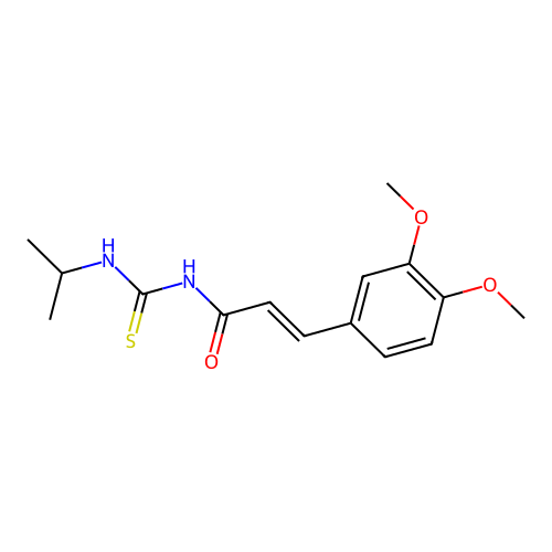 N-[3-(3,4-dimethoxyphenyl)acryloyl]-N'-isopropylthiourea structure