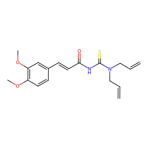 N,N-diallyl-N'-[3-(3,4-dimethoxyphenyl)acryloyl]thiourea structure