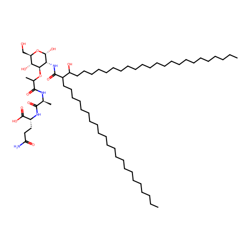 6-O-(3-Hydroxy-2-docosylhexacosanoyl)muramyl dipeptide structure