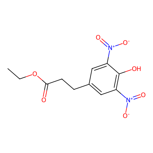 Ethyl 3,5-dinitro-4-hydroxyhydrocinnamate structure