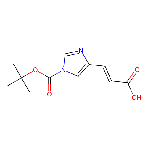 3-[1-[(2-Methylpropan-2-yl)oxycarbonyl]imidazol-4-yl]prop-2-enoic acid structure