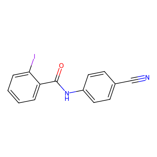 N-(4-cyanophenyl)-2-iodobenzamide structure