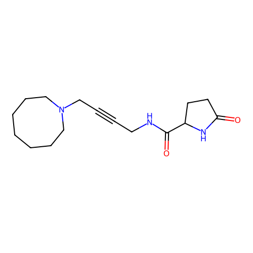2-Pyrrolidinecarboxamide, N-(4-hexahydro-1(2H)-azocinyl)-2-butynyl-5-oxo-, (+-)- structure