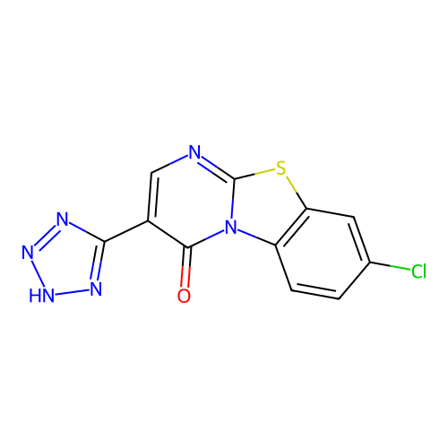 8-Chloro-3-(1H-tetrazol-5-yl)-4H-pyrimido(2,1-b)(1,3)benzothiazol-4-one structure