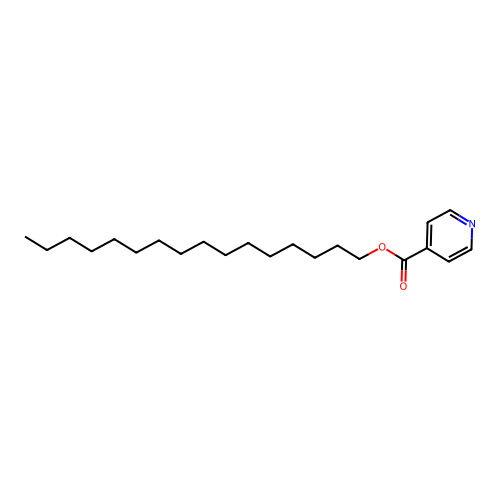 Isonicotinic acid, hexadecyl ester structure