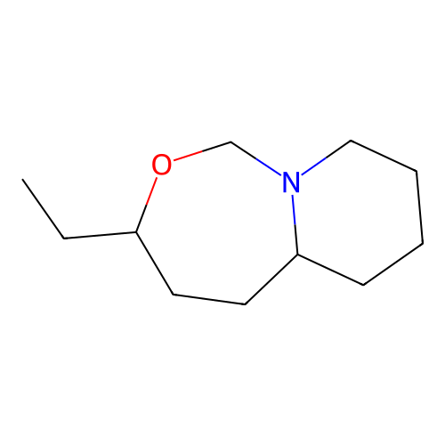 3-ethyl-3,4,5,5a,6,7,8,9-octahydro-1H-pyrido[1,2-c][1,3]oxazepine structure