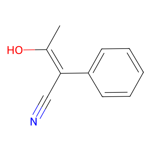 (Z)-3-hydroxy-2-phenylbut-2-enenitrile structure