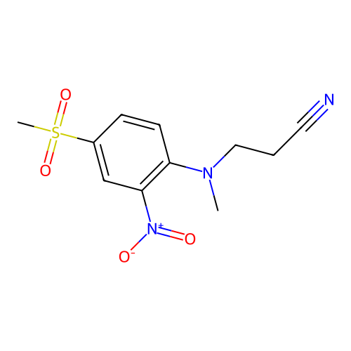 3-{Methyl[4-(methylsulfonyl)-2-nitrophenyl]amino}propanenitrile structure