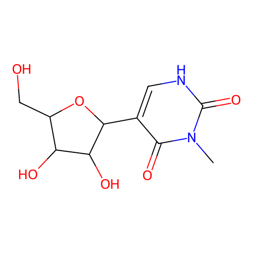1,4-Anhydro-1-(2-hydroxy-1-methyl-6-oxo-1,6-dihydropyrimidin-5-yl)pentitol structure