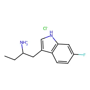1H-Indole-3-ethanamine, alpha-ethyl-6-fluoro-, hydrochloride structure