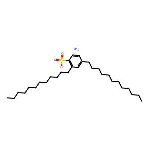 Benzenesulfonic acid, 2,4-didodecyl-, ammonium salt (1:1) structure