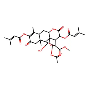 12-Acetyl-3,15-disenecioyl bruceolide structure
