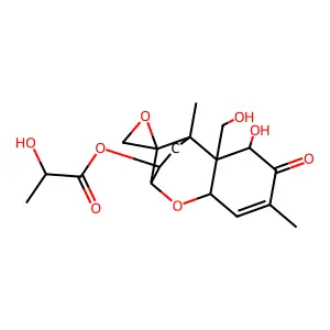 7,15-Dihydroxy-8-oxo-12,13-epoxytrichothec-9-en-3-yl 2-hydroxypropanoate structure