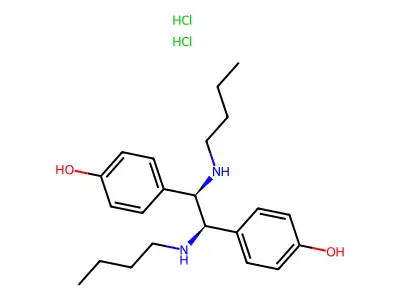 (R*,R*)-(+-)-4,4'-(1,2-Bis(butylamino)-1,2-ethanediyl)bisphenol dihydrochloride structure