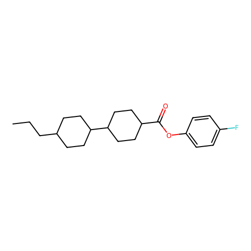 (1,1'-Bicyclohexyl)-4-carboxylic acid, 4'-propyl-, 4-fluorophenyl ester structure