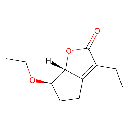 2H-cyclopenta[b]furan-2-one, 6-ethoxy-3-ethyl-4,5,6,6a-tetrahydro-, (6R,6aR)- structure