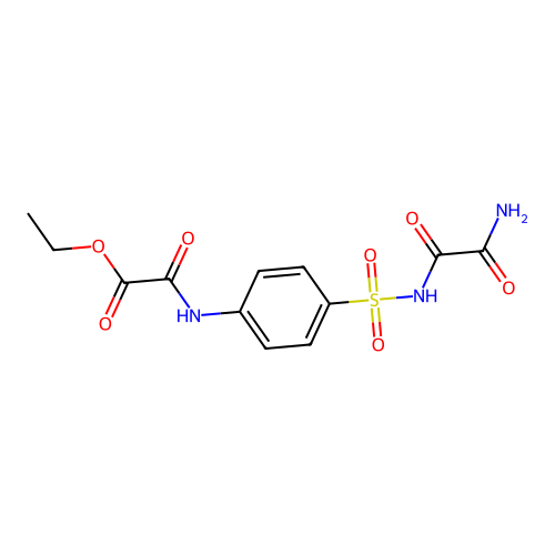 Acetic acid, ((4-(((aminooxoacetyl)amino)sulfonyl)phenyl)amino)oxo-, ethyl ester structure