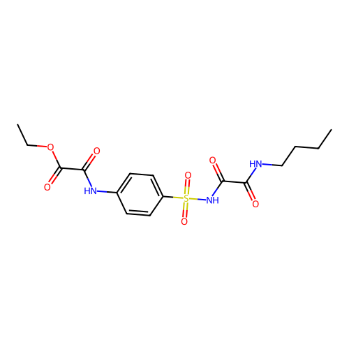 Acetic acid, ((4-((((butylamino)oxoacetyl)amino)sulfonyl)phenyl)amino)oxo-, ethyl ester structure