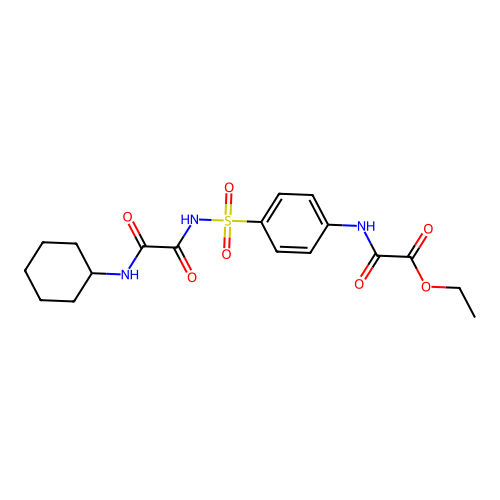 Acetic acid, ((4-((((cyclohexylamino)oxoacetyl)amino)sulfonyl)phenyl)amino)oxo-, ethyl ester structure