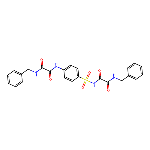Ethanediamide, N-((4-((oxo((phenylmethyl)amino)acetyl)amino)phenyl)sulfonyl)-N'-(phenylmethyl)- structure