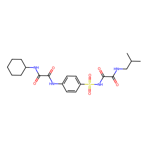 Ethanediamide, N-((4-(((cyclohexylamino)oxoacetyl)amino)phenyl)sulfonyl)-N'-(2-methylpropyl)- structure