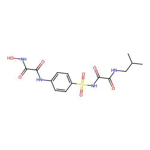N-((4-(((Hydroxyamino)oxoacetyl)amino)phenyl)sulfonyl)-N'-(2-methylpropyl)ethanediamide structure