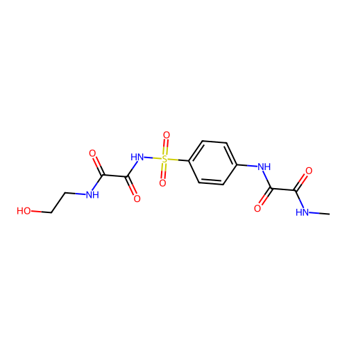 Ethanediamide, N-(4-(((((2-hydroxyethyl)amino)oxoacetyl)amino)sulfonyl)phenyl)-N'-methyl- structure