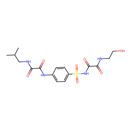 Ethanediamide, N-(4-(((((2-hydroxyethyl)amino)oxoacetyl)amino)sulfonyl)phenyl)-N'-(2-methylpropyl)- structure