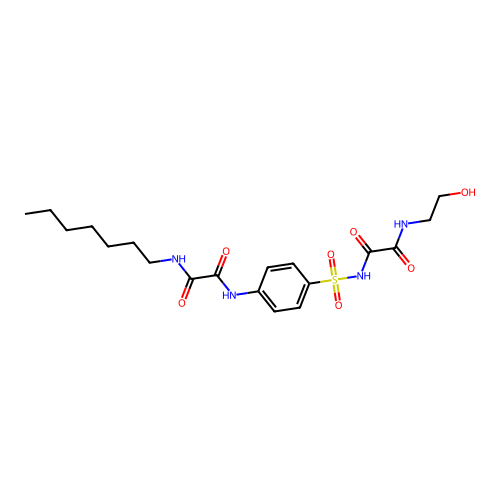Ethanediamide, N-((4-(((heptylamino)oxoacetyl)amino)phenyl)sulfonyl)-N'-(2-hydroxyethyl)- structure