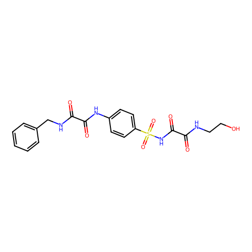 Ethanediamide, N-(4-(((((2-hydroxyethyl)amino)oxoacetyl)amino)sulfonyl)phenyl)-N'-(phenylmethyl)- structure