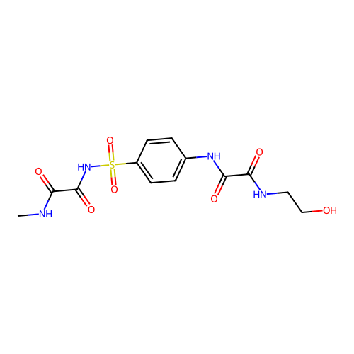 N-((4-((((2-Hydroxyethyl)amino)oxoacetyl)amino)phenyl)sulfonyl)-N'-methylethanediamide structure