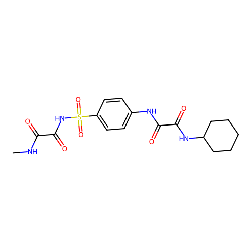 Ethanediamide, N-((4-(((cyclohexylamino)oxoacetyl)amino)phenyl)sulfonyl)-N'-methyl- structure
