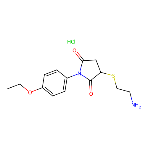 3-(2-Aminoethylsulfanyl)-1-(4-ethoxyphenyl)pyrrolidine-2,5-dione hydrochloride structure