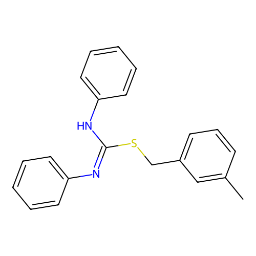 2-(3-Methyl-benzyl)-1,3-diphenyl-isothiourea structure