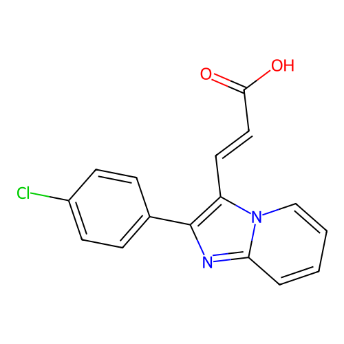3-[2-(4-Chlorophenyl)imidazo[1,2-a]pyridin-3-yl]prop-2-enoic acid structure