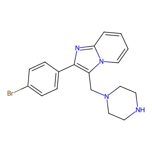 2-(4-Bromophenyl)-3-(piperazin-1-ylmethyl)imidazo[1,2-a]pyridine structure