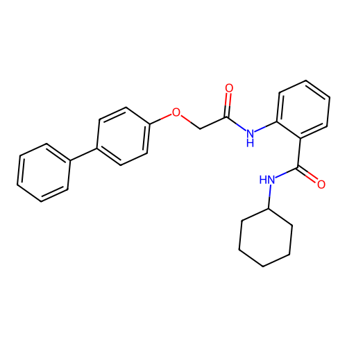 N-cyclohexyl-2-[[2-(4-phenylphenoxy)acetyl]amino]benzamide structure